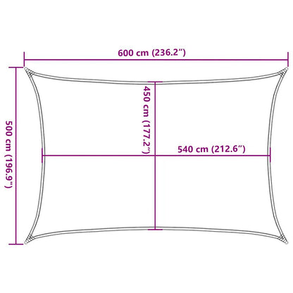 Zonnezeil 160 g/m² rechthoekig 5x6 m HDPE blauw