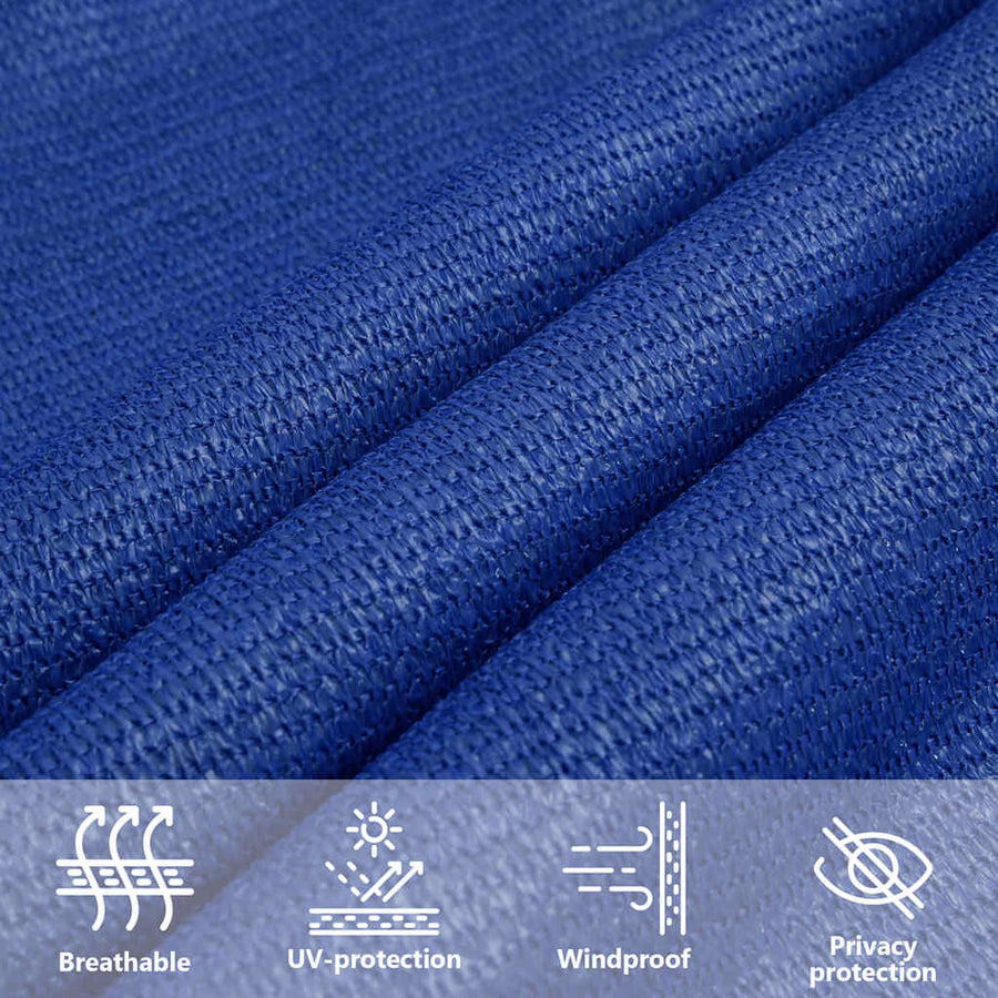 Zonnezeil 160 G/M² Rechthoekig Hdpe Blauw 6 x 7 m