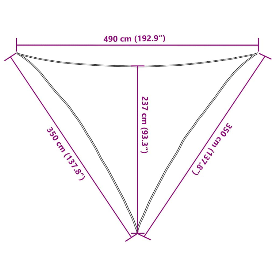 Zonnezeil 160 G/M² 3,5X3,5X4,9 M Hdpe Blauw 3.5 x 3.5 x 4.9 m