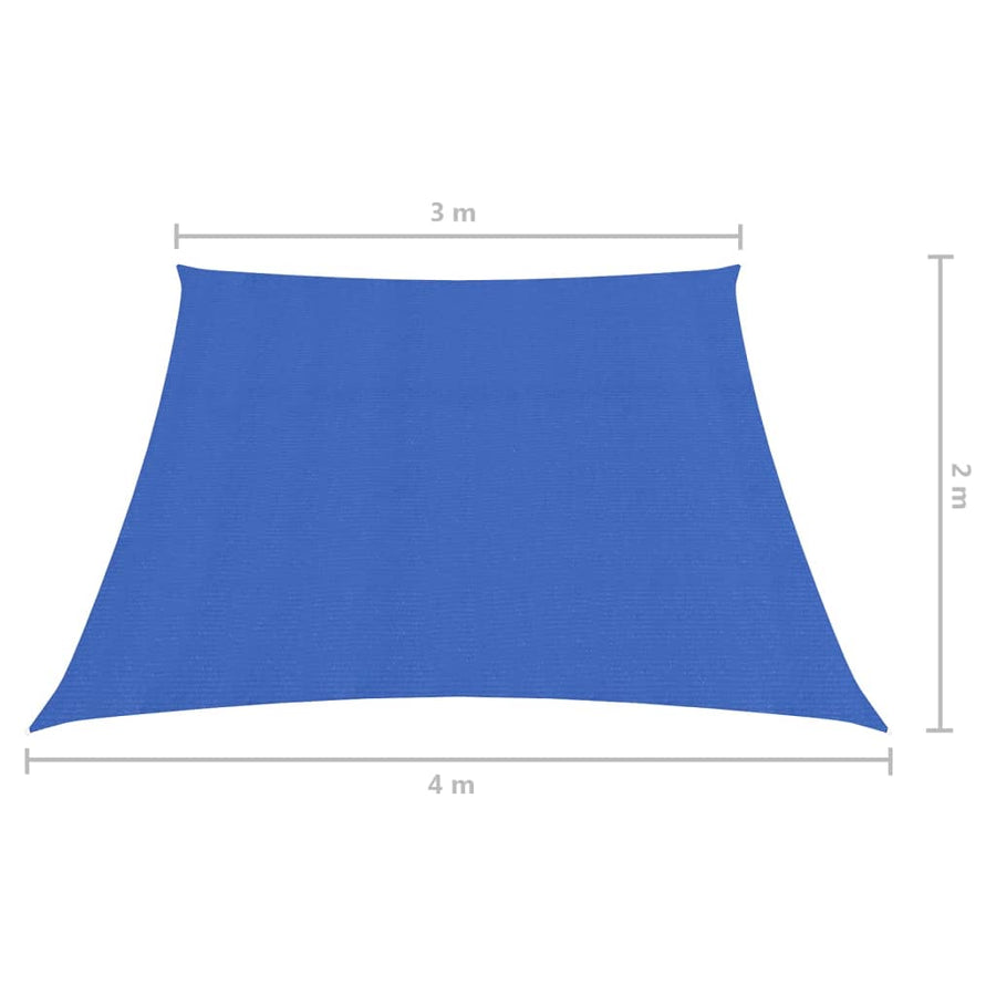 Zonnezeil 160 G/M² Hdpe 3/4 x 2 m Blauw