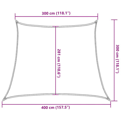 Zonnezeil 160 g/m² trapezium 3/4x3 m HDPE blauw