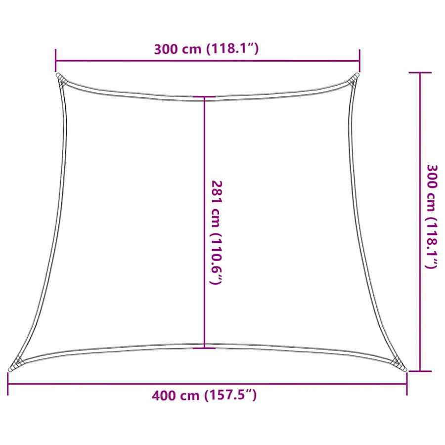 Zonnezeil 160 g/m² trapezium 3/4x3 m HDPE blauw