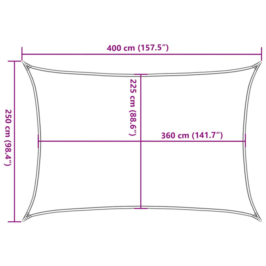 Zonnezeil 160 g/m² 2,5x4 m HDPE geel