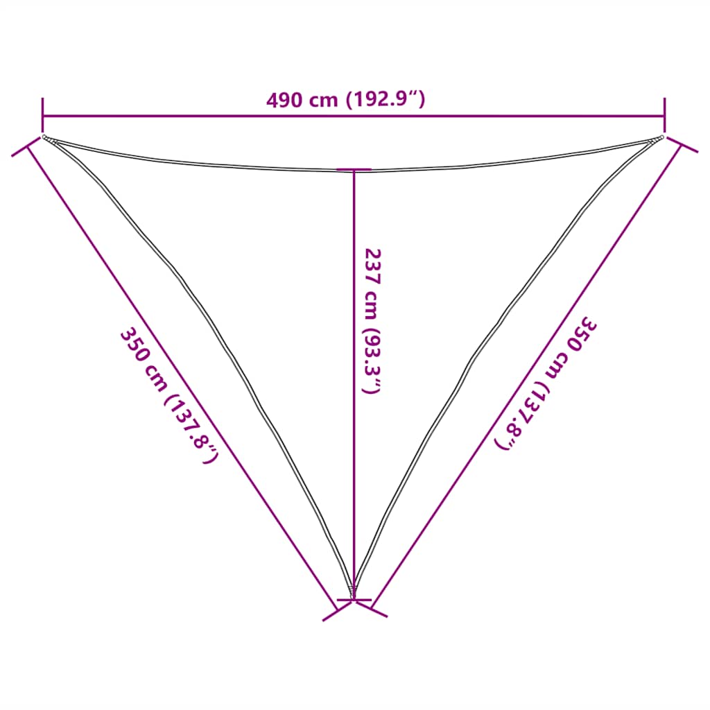 Zonnezeil 160 g/m² 3,5x3,5x4,9 m HDPE geel