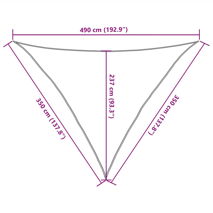 Zonnezeil 160 g/m² 3,5x3,5x4,9 m HDPE geel