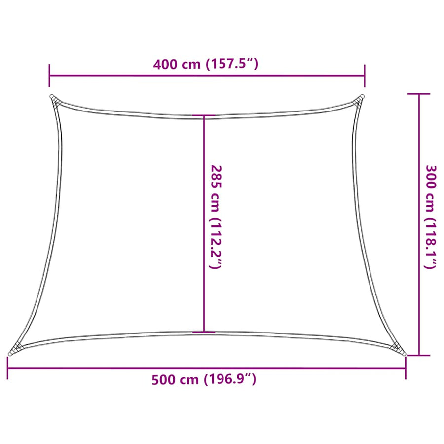 Zonnezeil 160 G/M² Trapezium Hdpe 4/5 x 3 m Geel