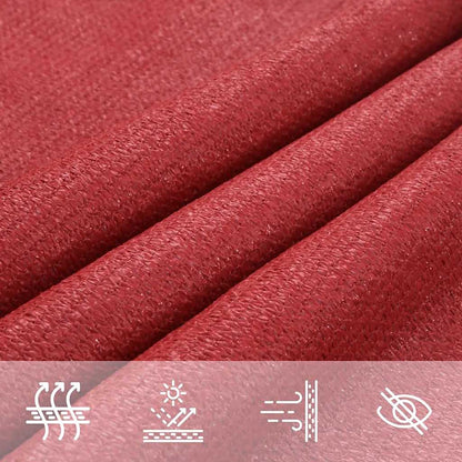 Zonnezeil 160 g/m² 2x2 m HDPE rood
