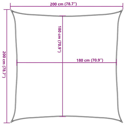 Zonnezeil 160 g/m² 2x2 m HDPE rood