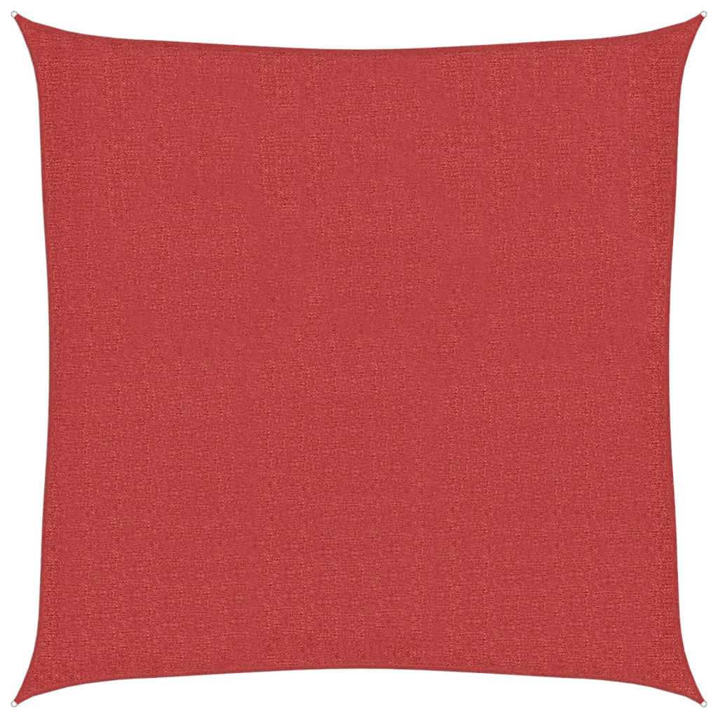 Zonnezeil 160 g/m² 3,6x3,6 m HDPE rood
