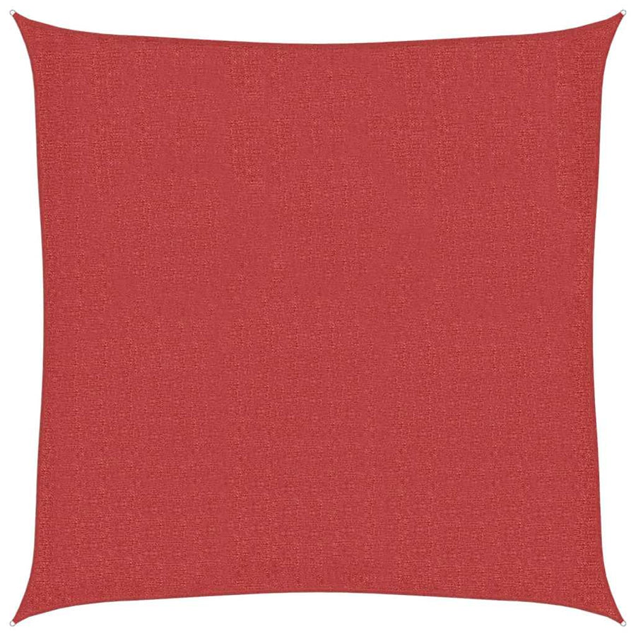 Zonnezeil 160 g/m² 3,6x3,6 m HDPE rood