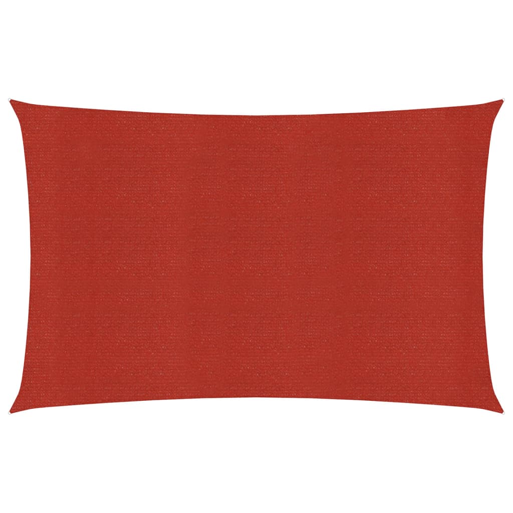 Zonnezeil 160 g/m² 2x5 m HDPE rood 2 x 5 m