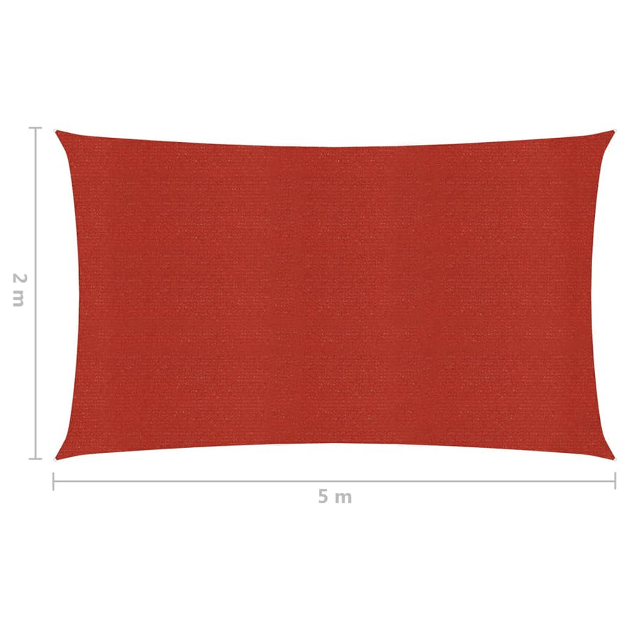 Zonnezeil 160 g/m² 2x5 m HDPE rood 2 x 5 m