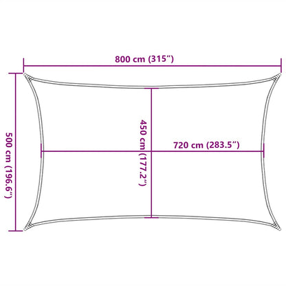 Zonnezeil 160 G/M² Hdpe Rood 5 x 8 m