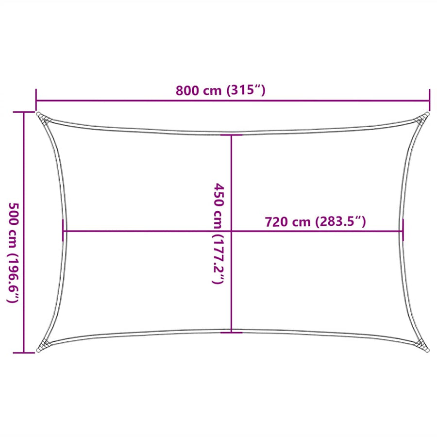 Zonnezeil 160 G/M² Hdpe Rood 5 x 8 m