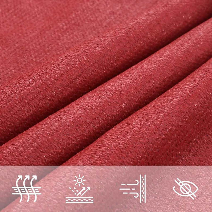 Zonnezeil 160 g/m² 3x4x4 m HDPE rood