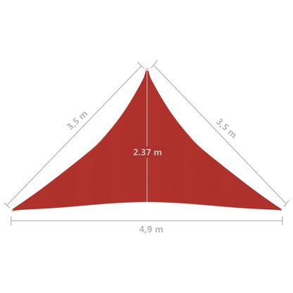 Zonnezeil 160 G/M² 3,5X3,5X4,9 M Hdpe Rood 3.5 x 3.5 x 4.9 m