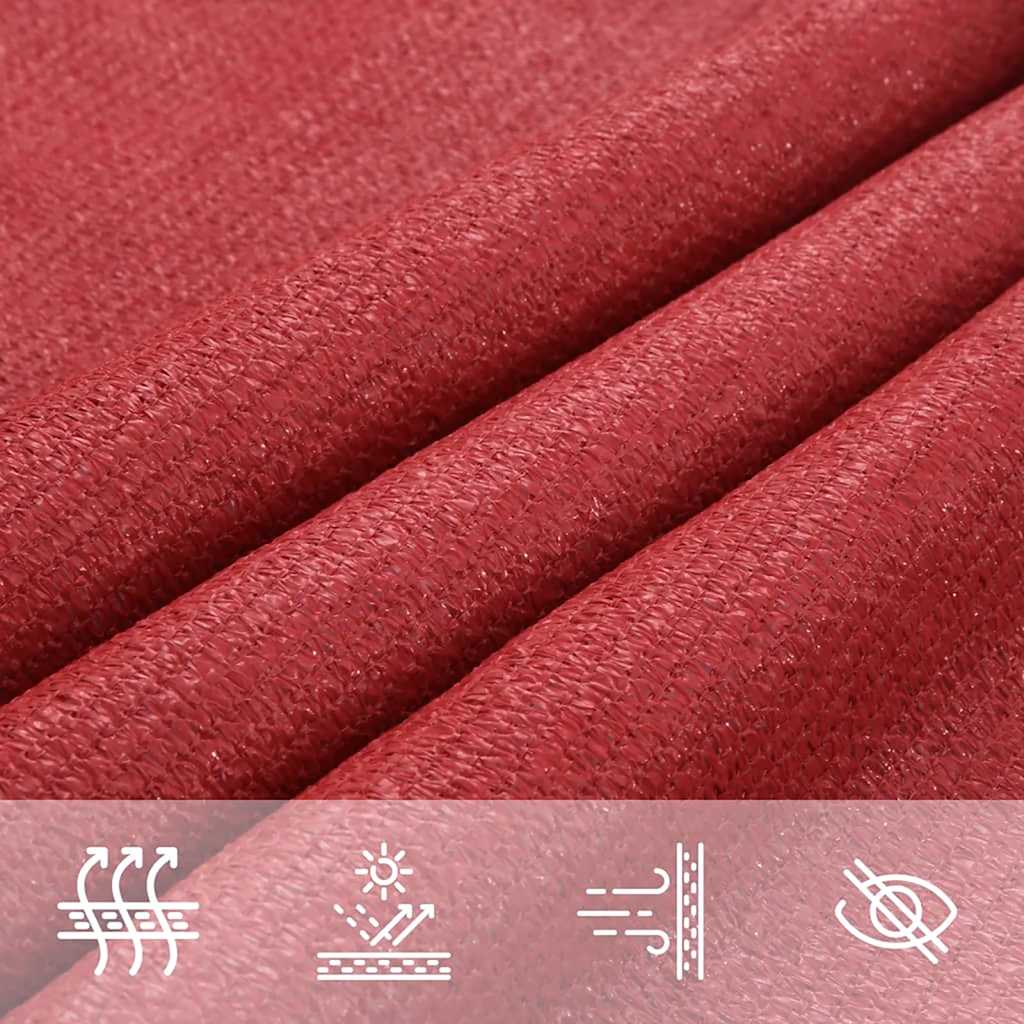 Zonnezeil 160 G/M² 4,5X4,5X4,5 M Hdpe Rood 4.5 x 4.5 x 4.5 m
