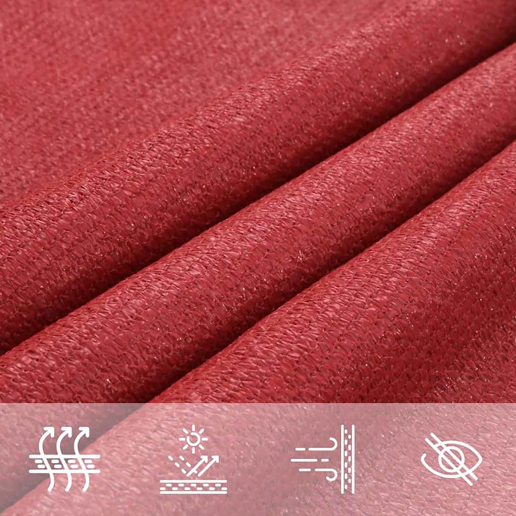Zonnezeil 160 G/M² Hdpe Rood 5 x 5 x 5 m