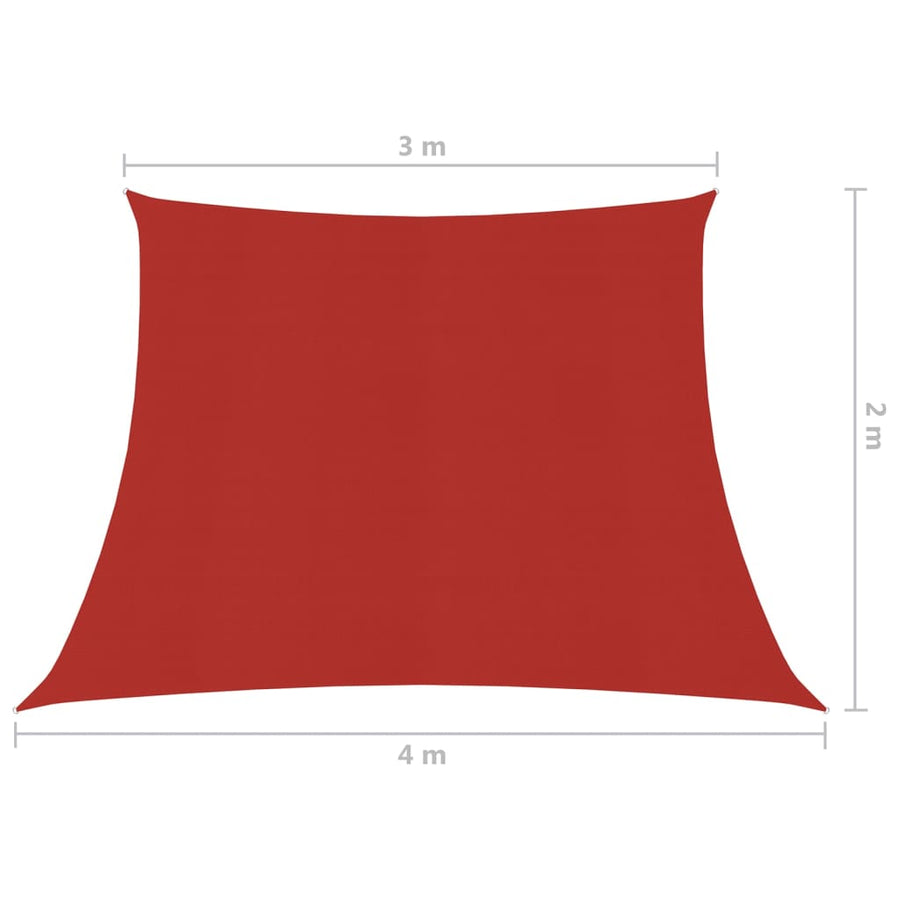 Zonnezeil 160 G/M² Hdpe 3/4 x 2 m Rood