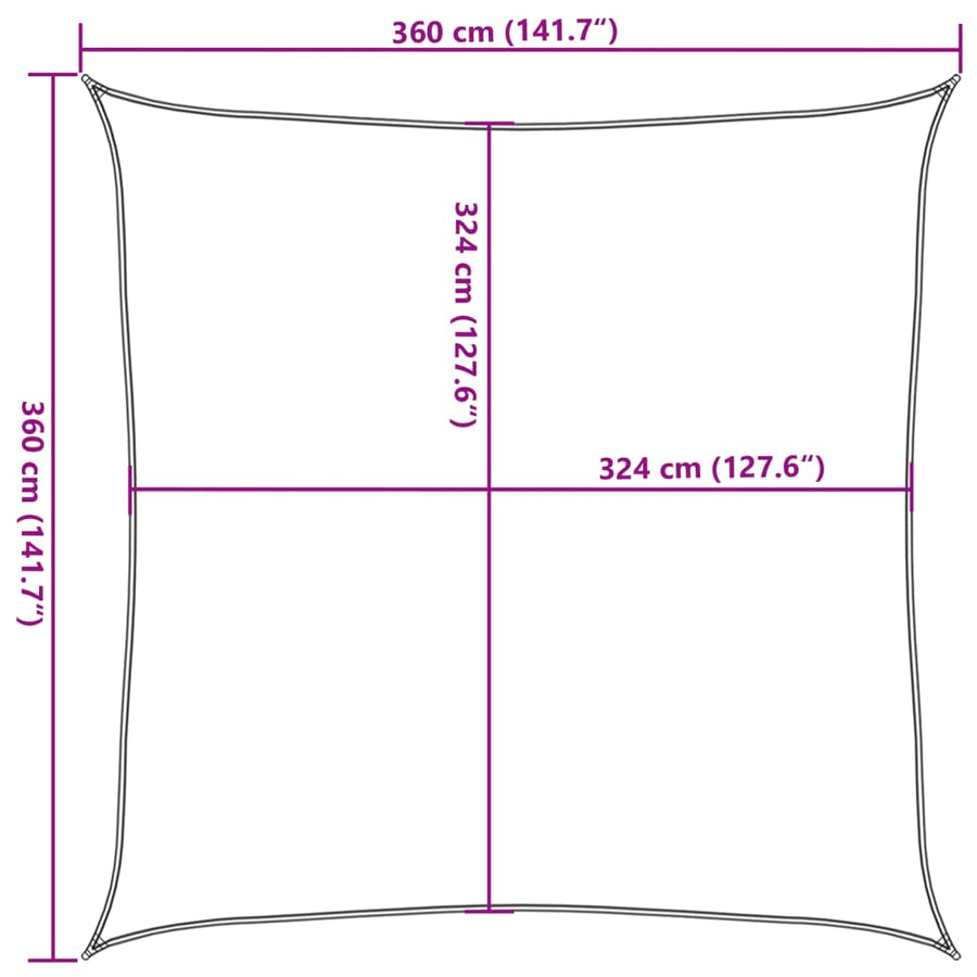 Zonnezeil 160 G/M² 3,6X3,6 M Hdpe Oranje 3.6 x 3.6 m
