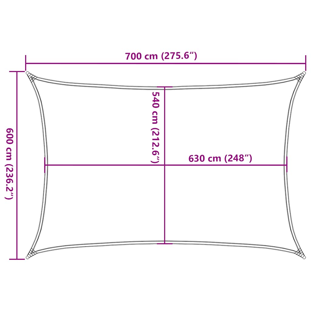 Zonnezeil 160 G/M² Rechthoekig Hdpe Oranje Orange 6 x 7 m