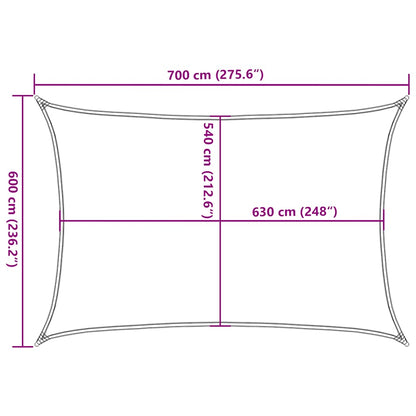 Zonnezeil 160 G/M² Rechthoekig Hdpe Oranje Orange 6 x 7 m