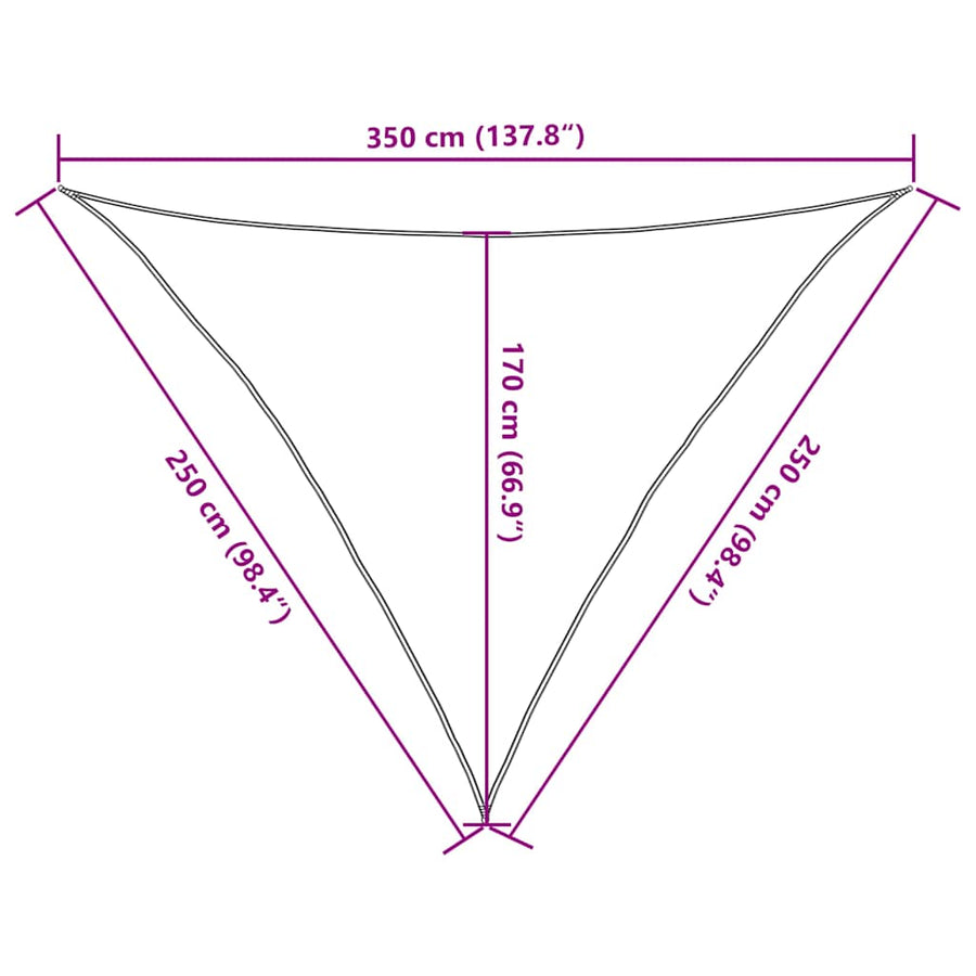 Zonnezeil 160 G/M² Driehoekig 2,5X2,5X3,5 M Hdpe Oranje 2.5 x 2.5 x 3.5 m