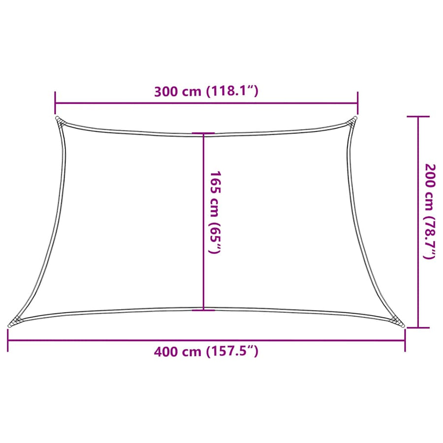 Zonnezeil 160 G/M² Trapezium Hdpe Oranje 3/4 x 2 m orange