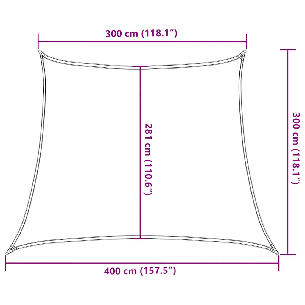 Zonnezeil 160 G/M² Trapezium Hdpe Oranje 3/4 x 3 m orange