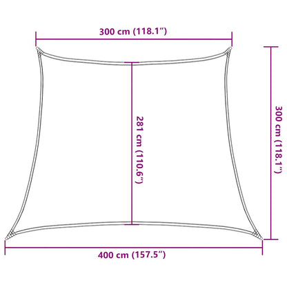 Zonnezeil 160 G/M² Trapezium Hdpe Oranje 3/4 x 3 m orange