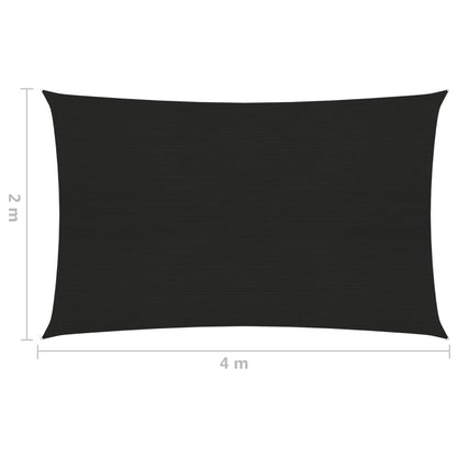 Zonnezeil 160 G/M² Hdpe Zwart 2 x 4 m