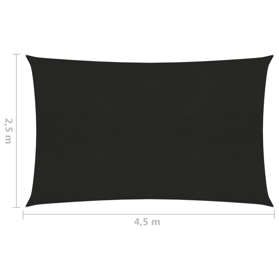 Zonnezeil 160 G/M² 2,5X4,5 M Hdpe Zwart 2.5 x 4.5 m
