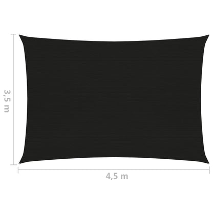 Zonnezeil 160 G/M² 3,5X4,5 M Hdpe Zwart 3.5 x 4.5 m