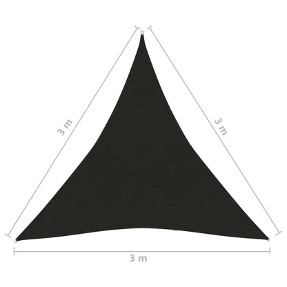 Zonnezeil 160 G/M² Hdpe Zwart 3 x 3 x 3 m