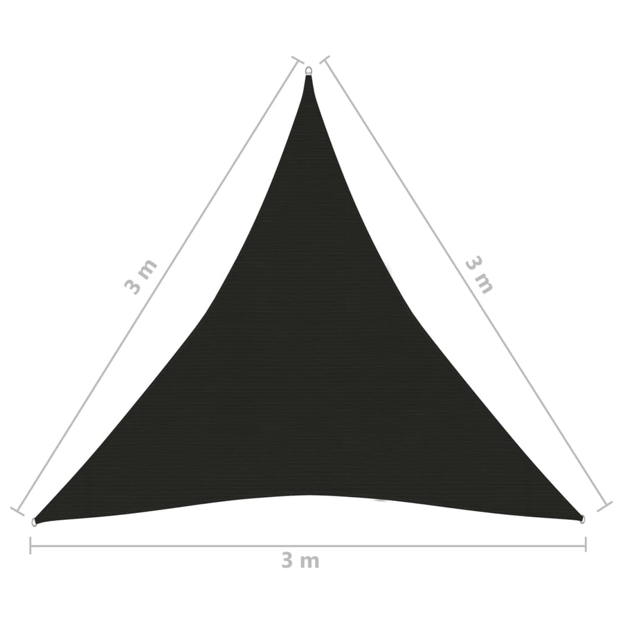 Zonnezeil 160 G/M² Hdpe Zwart 3 x 3 x 3 m