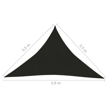 Zonnezeil 160 G/M² 3,5X3,5X4,9 M Hdpe Zwart 3.5 x 3.5 x 4.9 m