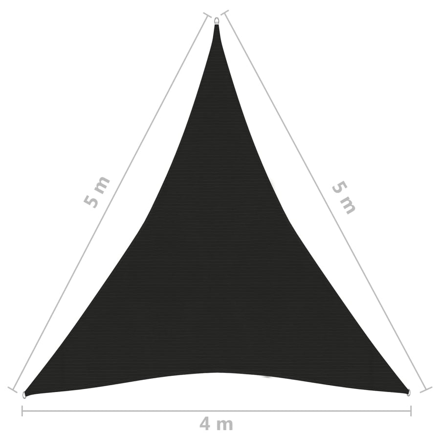 Zonnezeil 160 G/M² Hdpe Zwart 4 x 5 x 5 m