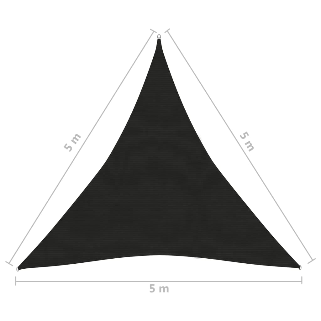 Zonnezeil 160 G/M² Hdpe Zwart 5 x 5 x 5 m