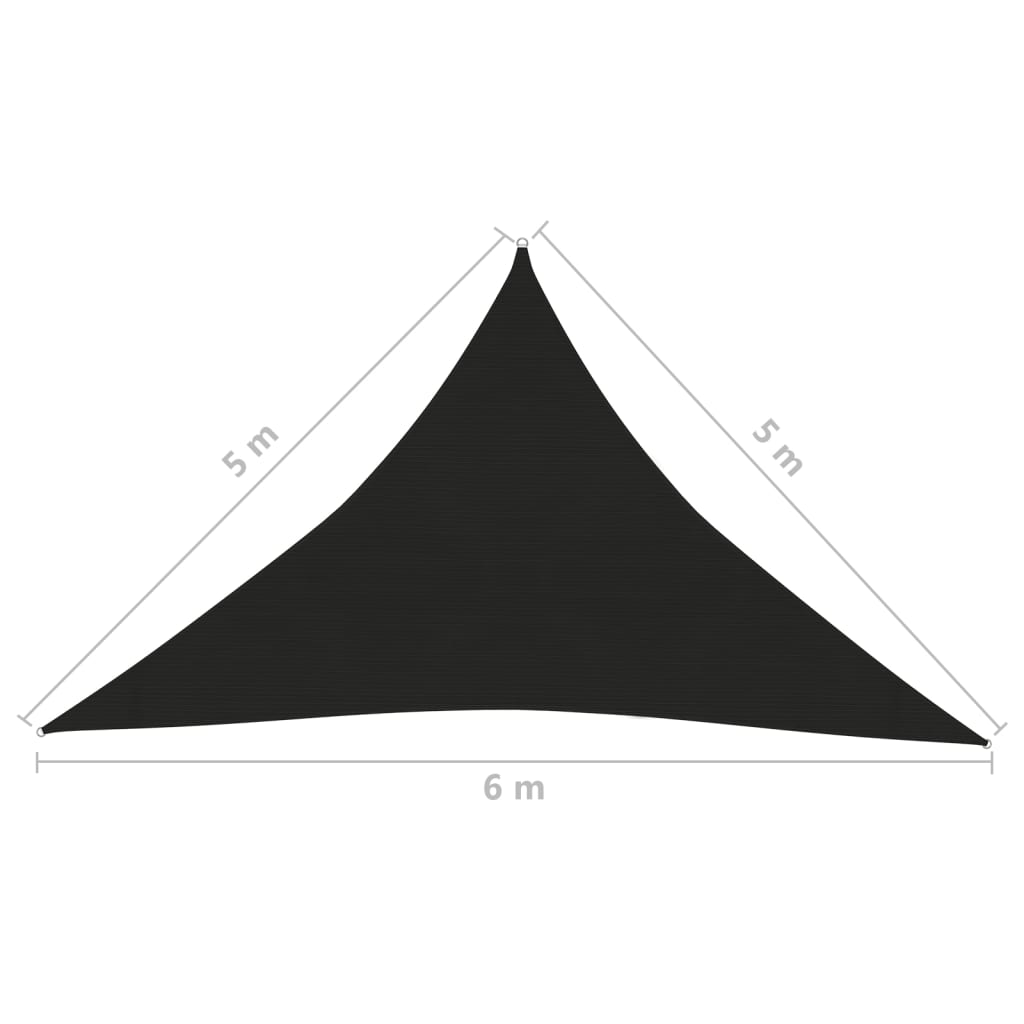 Zonnezeil 160 G/M² Hdpe Zwart 5 x 5 x 6 m