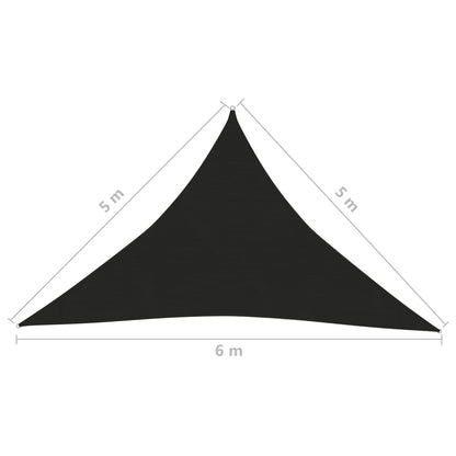 Zonnezeil 160 G/M² Hdpe Zwart 5 x 5 x 6 m