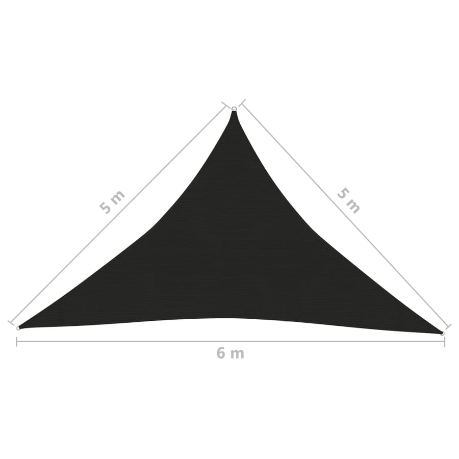 Zonnezeil 160 G/M² Hdpe Zwart 5 x 5 x 6 m