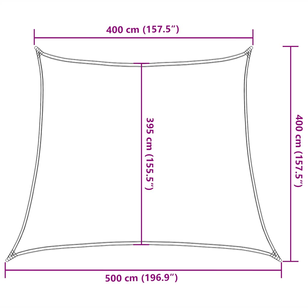 Zonnezeil 160 G/M² Trapezium Hdpe 4/5 x 4 m Zwart