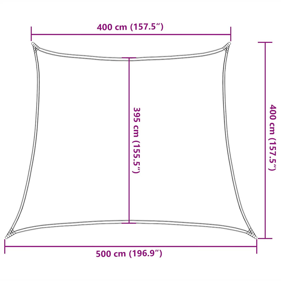 Zonnezeil 160 G/M² Trapezium Hdpe 4/5 x 4 m Zwart