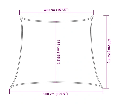 Zonnezeil trapezium 4/5x4 m HDPE rood