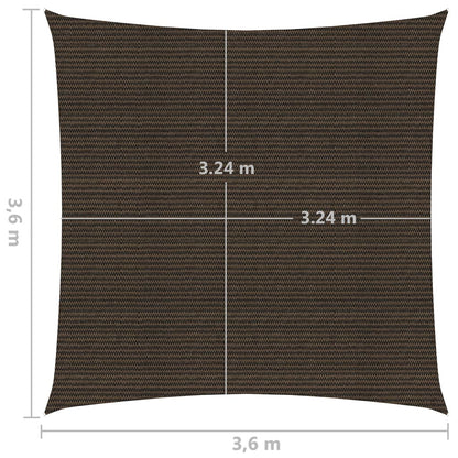 Zonnezeil 160 g/m² 3,6x3,6 m HDPE bruin 3.6 x 3.6 m Bruin