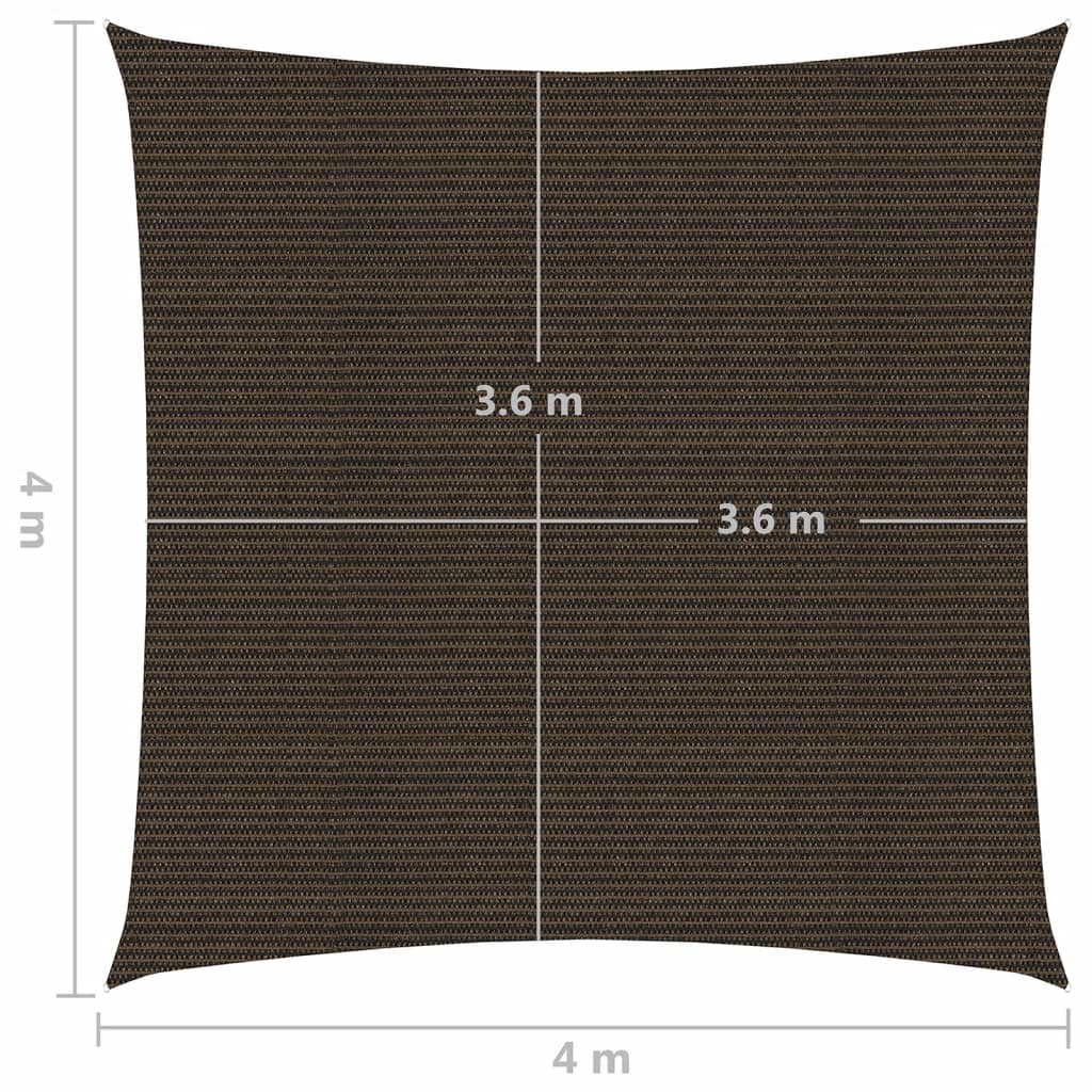 Zonnezeil 160 g/m² 4x4 m HDPE bruin 4 x 4 m Bruin