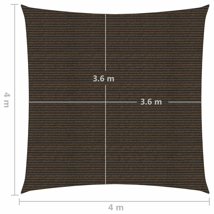 Zonnezeil 160 g/m² 4x4 m HDPE bruin 4 x 4 m Bruin