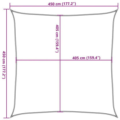 Zonnezeil 160 G/M² 4,5X4,5 M Hdpe Bruin 4.5 x 4.5 m
