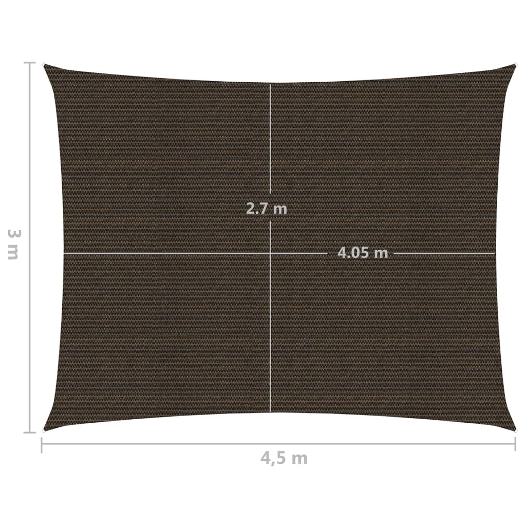 Zonnezeil 160 G/M² 3X4,5 M Hdpe Bruin 3 x 4.5 m