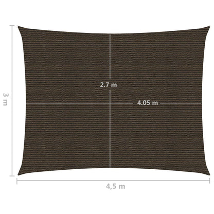 Zonnezeil 160 G/M² 3X4,5 M Hdpe Bruin 3 x 4.5 m